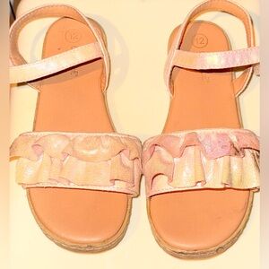 Cat & Jack Shimmering Pink gold Ruffle Sandals